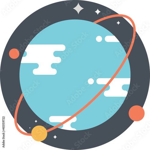 Flat icon of Space Science education. 