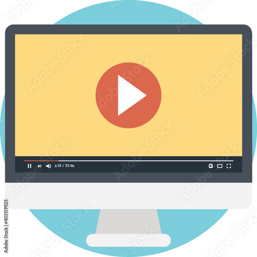 Modern style online video tutorial icon