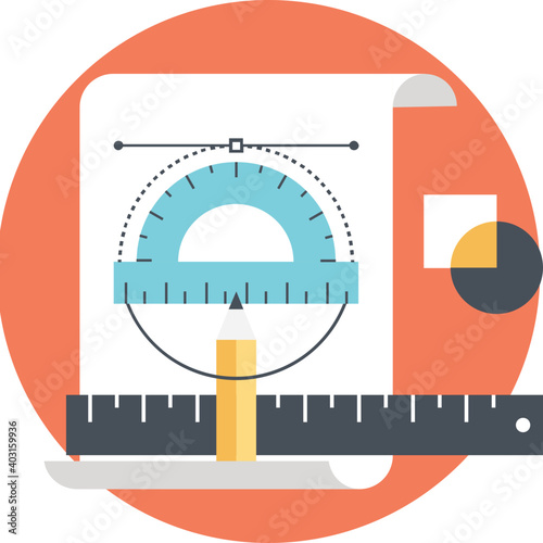 Art and architecture drafting flat icon