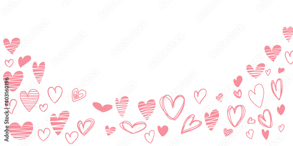 
Valentines day vector greeting card. Happy valentines day text with hearts elements in red pattern background. Vector illustration. Love heart hand drawn