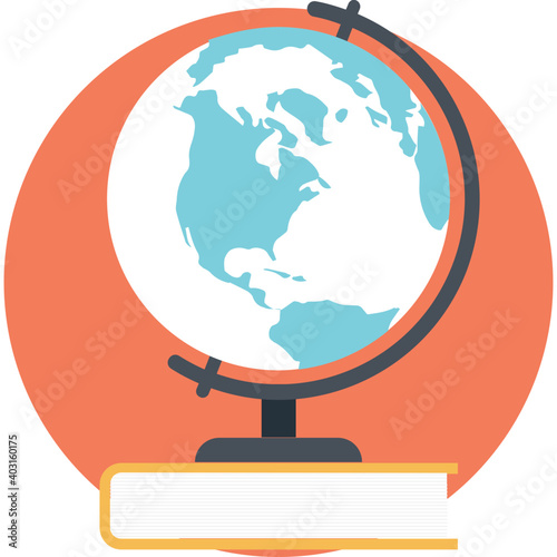 Flat illustration of online global education 