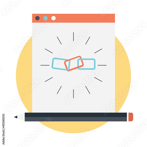 Technical design Vector icon of link building 