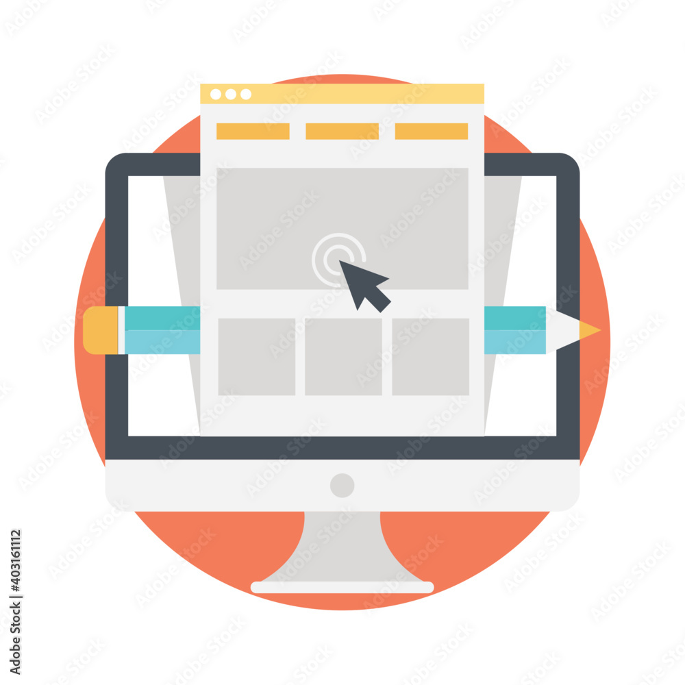 Vector icon of complex web design Vector icon of complex web design