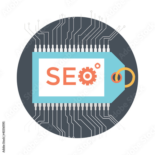 Vector icon of seo tag photo