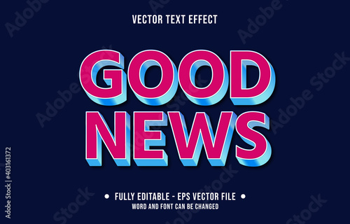 Editable text effect - good news peach modern style