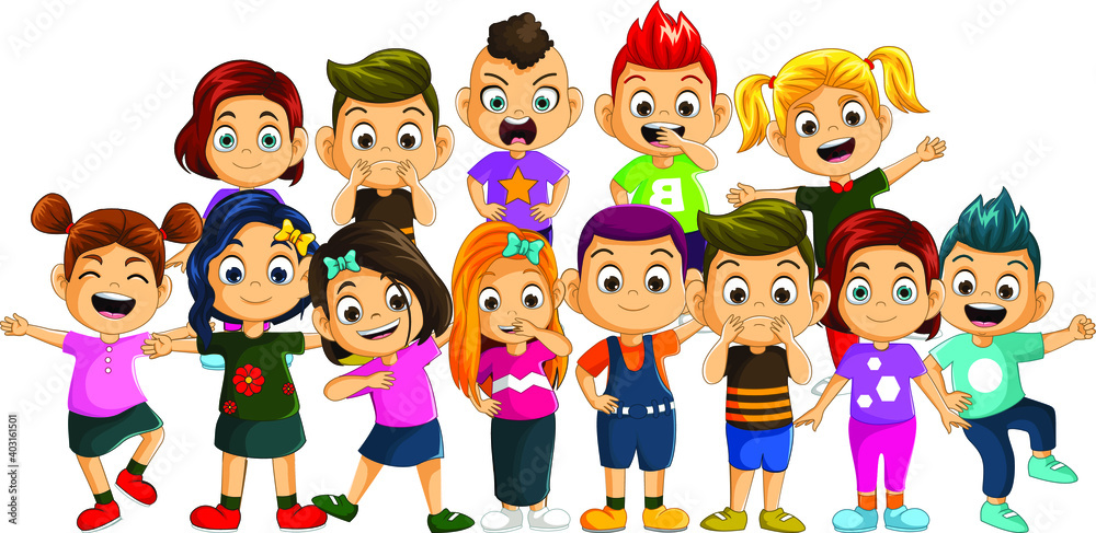 Happy Kids Cartoon Collection for you design Happy Kids Cartoon Collection for you design