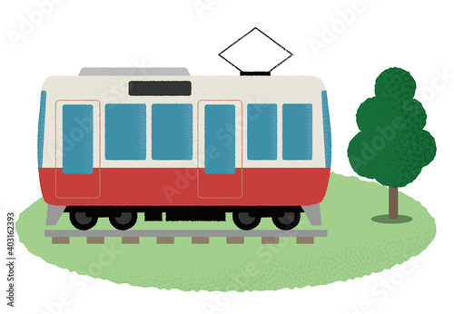 一両編成の電車のベクターイラスト