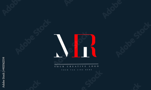 MR, RM, M, R Letter Logo Design with Creative Modern Trendy Typography