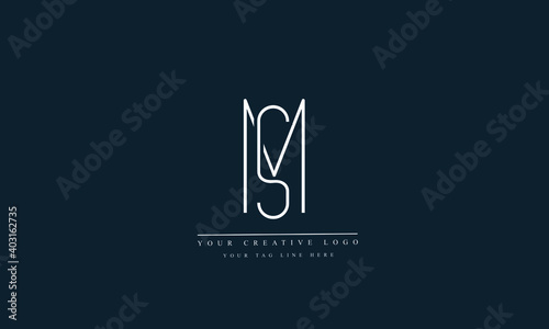 MS, SM, M, S Letter Logo Design with Creative Modern Trendy Typography