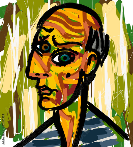 cubist great painter face portrait painting
