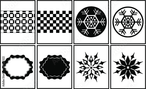 Black and white flash card with high contrast for baby vector, newborn infant Visual Stimulation Baby Card Vector