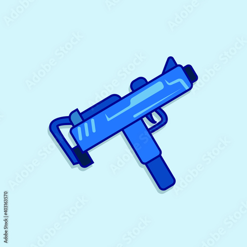 weapon blue rifle cartoon vektor design ilustration