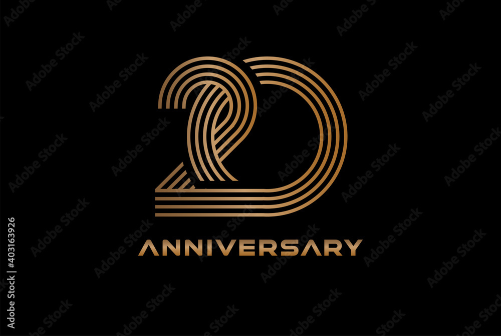 Abstract Number 20 Gold Logo, Number 20 monogram line style can be used for birthday and business logo templates, flat design logo, vector illustration
Abstract Number 20 Gold Logo, Number 20 monogram line style can be used for birthday and business logo templates, flat design logo, vector illustration