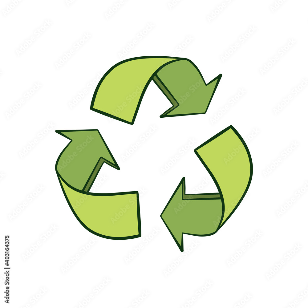Recycle icon on white background. vector illustration Recycle icon on white background. vector illustration