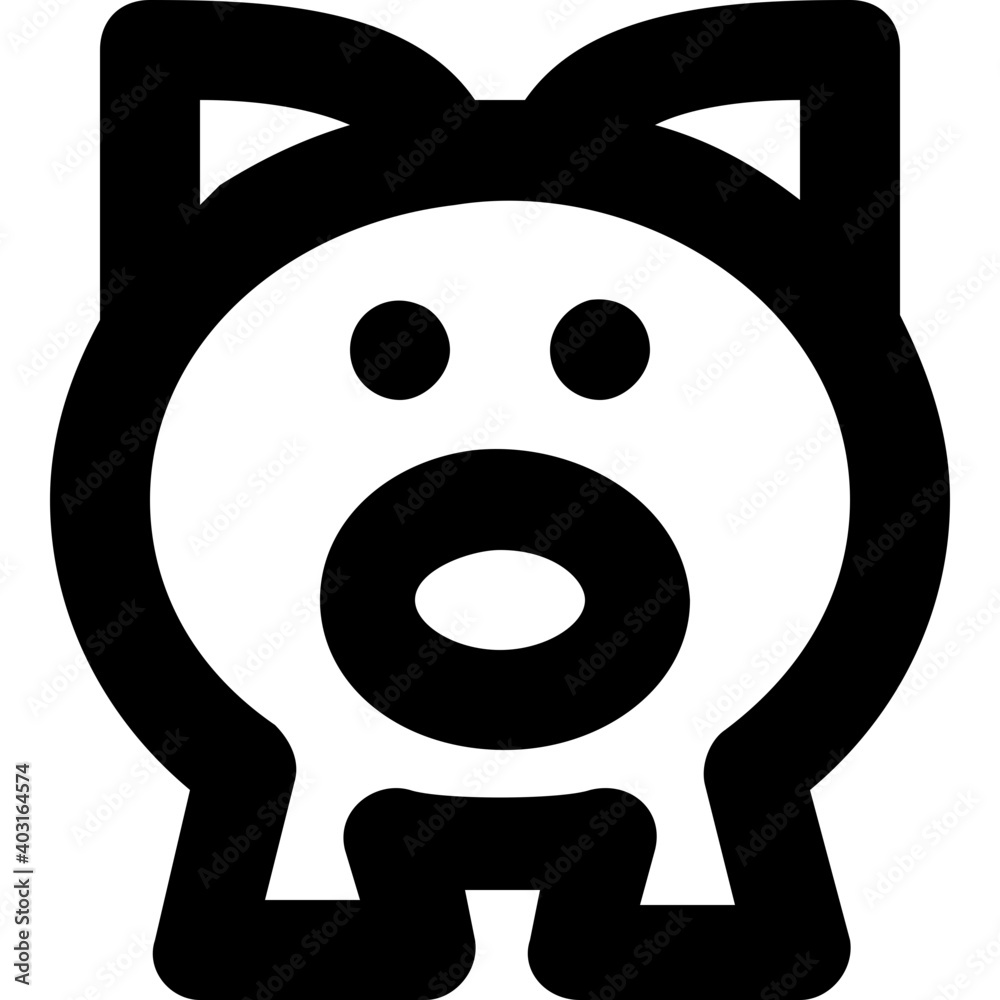 Fototapeta premium Piggy Line Vector Icon