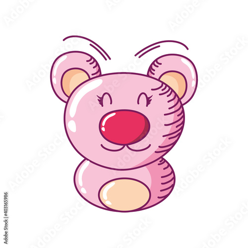 cute little bear toy cartoon hand drawn style