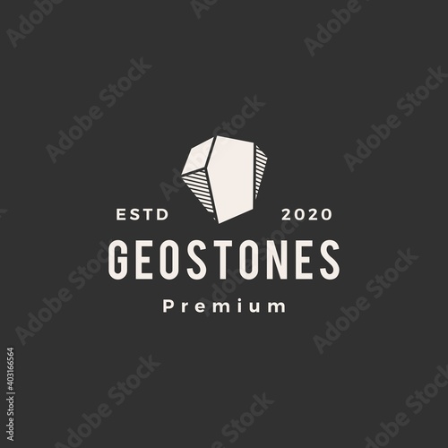 geometric stone gems hipster vintage logo vector icon illustration
