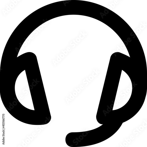 Headphones Vector Line Icon photo