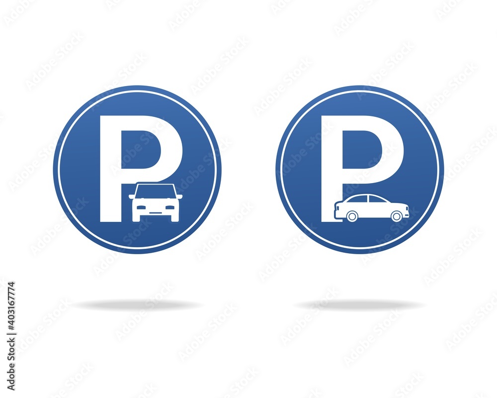 Set of car parking sign. Car parking zone. Illustration vector Set of car parking sign. Car parking zone. Illustration vector