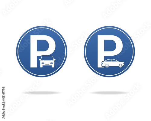 Set of car parking sign. Car parking zone. Illustration vector