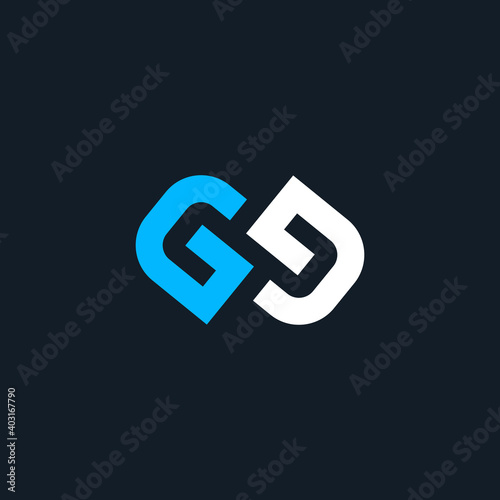 initial logo GG flat monogram