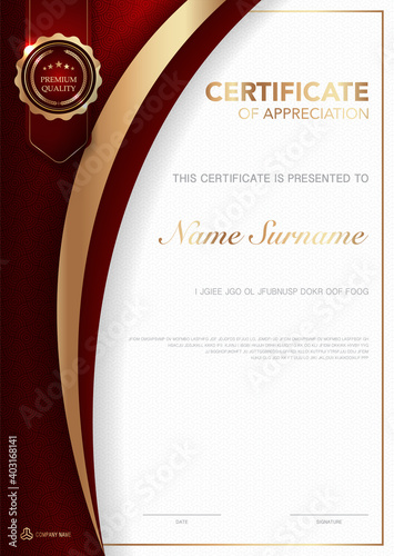 diploma certificate template black and gold color with luxury and modern style vector image EPS10.