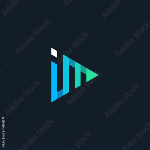 initial logo IM play geometric
