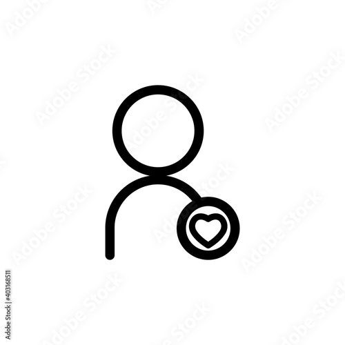 User like, heart line icon. admin symbols. Editable stroke. Simple illustration mobile concept and web design. Design template vector