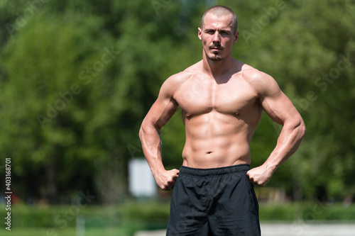 Outdoor Portrait of a Male Fitness Model