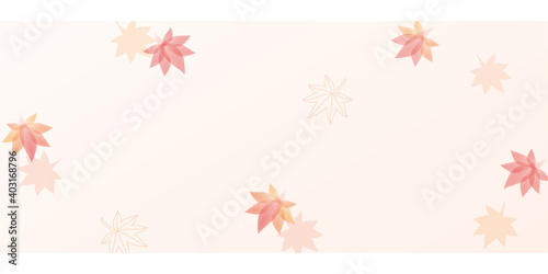 紅葉　水彩　フレーム　背景　イラスト　秋　-colorful autumn leaves-