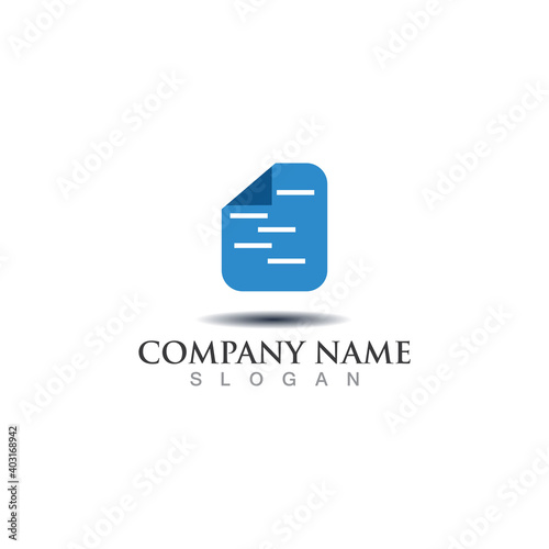 Creative document company logo icon template design