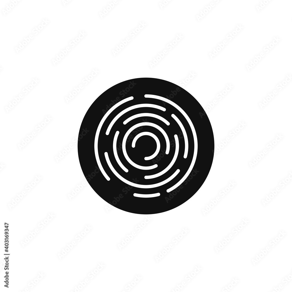 Fingerprint icon for your website, logo, app, UI, product print. Fingerprint concept flat Silhouette vector illustration icon Fingerprint icon for your website, logo, app, UI, product print. Fingerprint concept flat Silhouette vector illustration icon