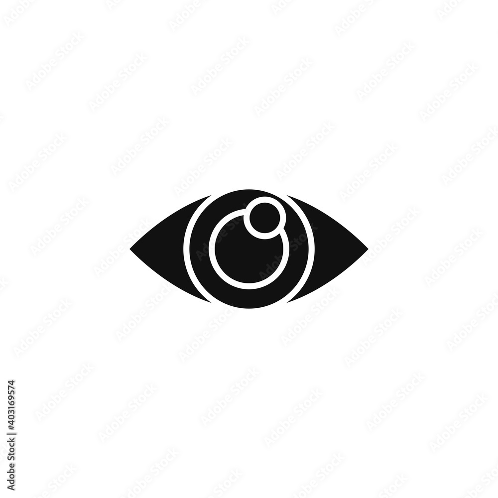Eye, visible icon for your website, logo, app, UI, product print. Visible concept flat Silhouette vector illustration icon