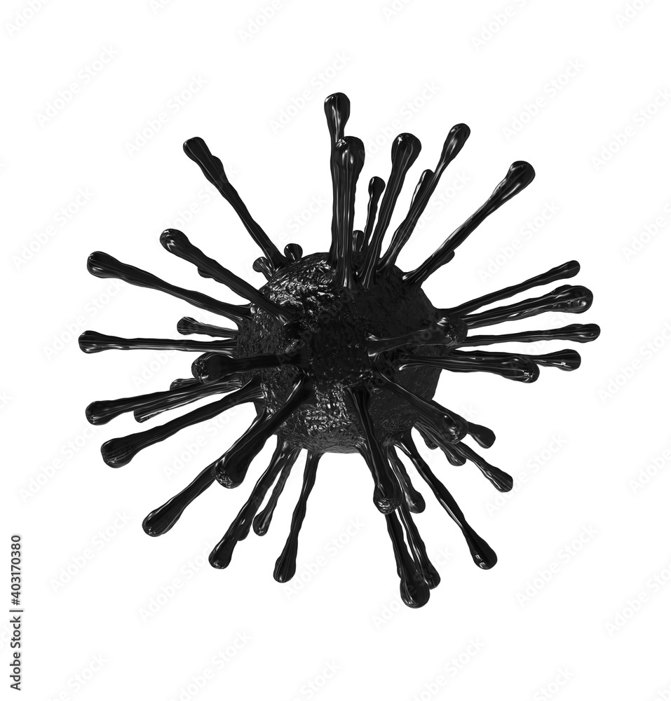3d render of coronavirus, Covid-19 isolated on white background.