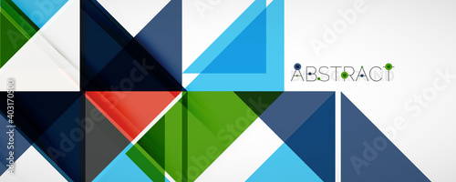 Geometric abstract background. Techno color triangle shapes. Vector illustration for covers, banners, flyers and posters and other designs