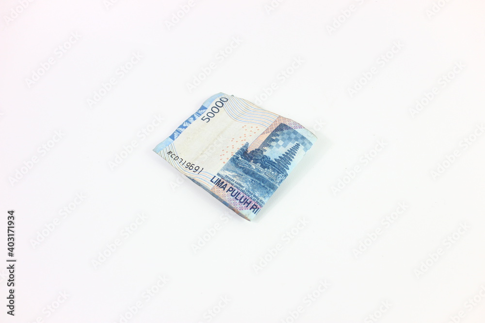 fifthy thousand rupiah in white background fifthy thousand rupiah in white background