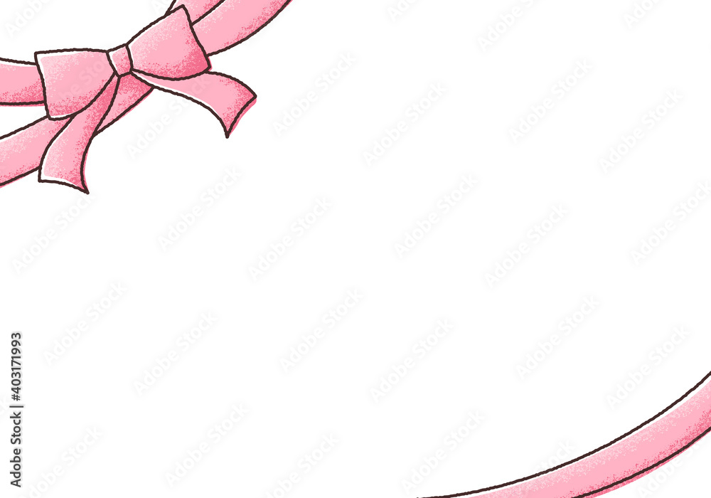 Obraz premium 手書き風リボンフレーム