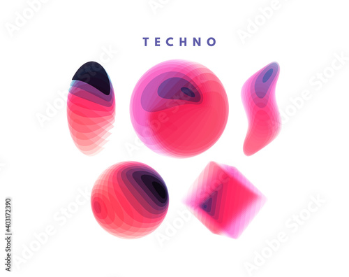 Set of various overlapping elements. Abstract geometric design. Vector illustration for banners, placards, posters or flyers.