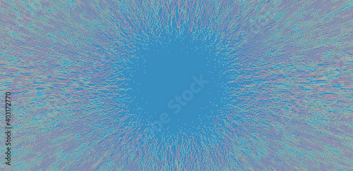 Fototapeta Naklejka Na Ścianę i Meble -  Small particles strive out of center. Array with dynamic particles. Abstract grid design. Vector illustration in technology style. Can be used for science or education.