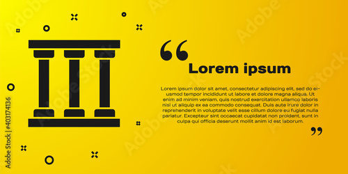 Black Prison window icon isolated on yellow background. Vector.