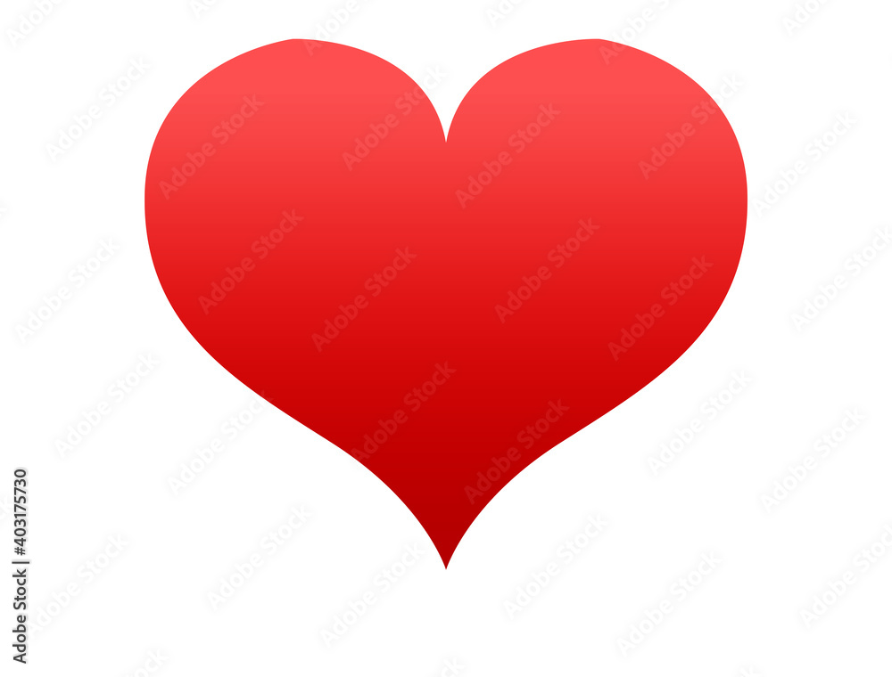 red heart isolated on white