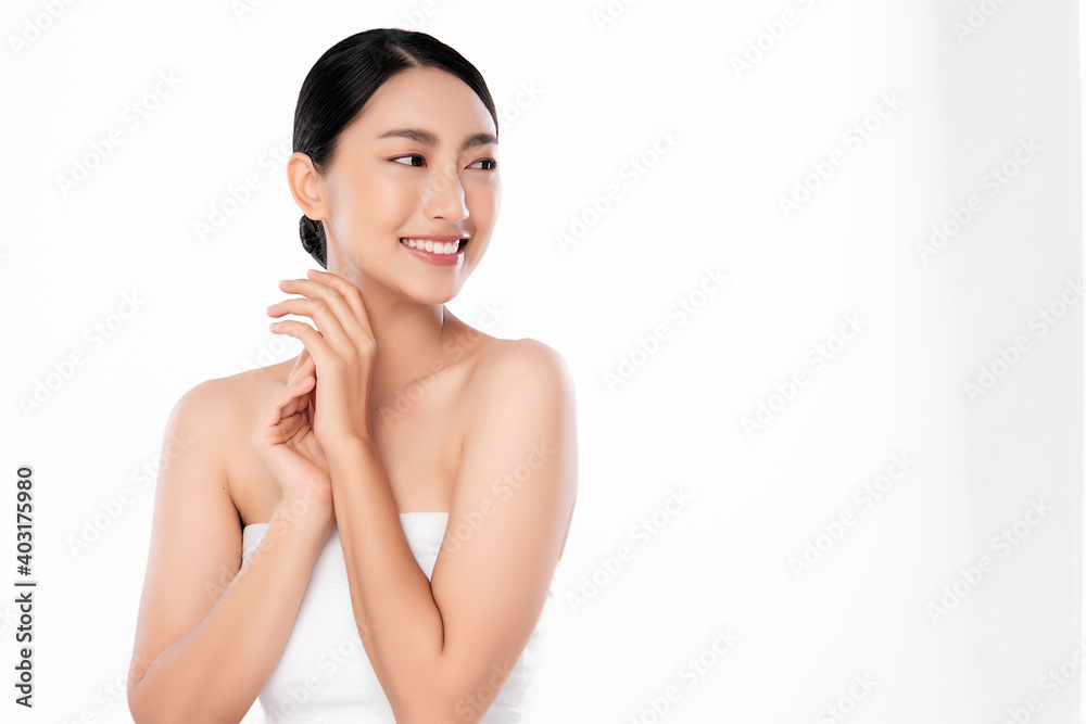 Beautiful Young asian Woman with Clean Fresh Skin, on Pink background, Face care, Facial treatment. Cosmetology, beauty and spa. Asian women portrait Beautiful Young asian Woman with Clean Fresh Skin, on Pink background, Face care, Facial treatment. Cosmetology, beauty and spa. Asian women portrait