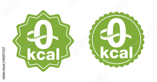 0 kcal for packaging of zero calories diet food