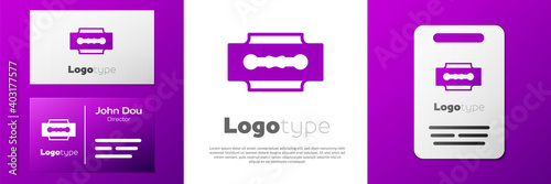 Logotype Blade razor icon isolated on white background. Logo design template element. Vector.