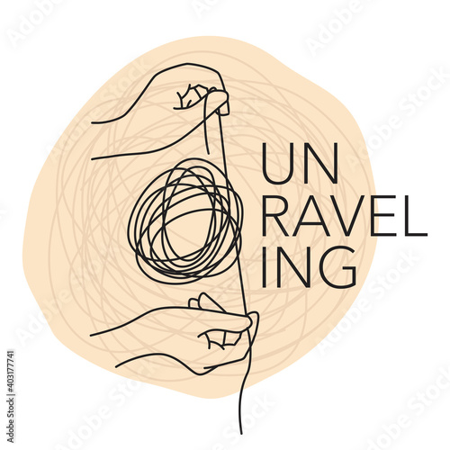 Unraveling therapy - human hands unravel tangle