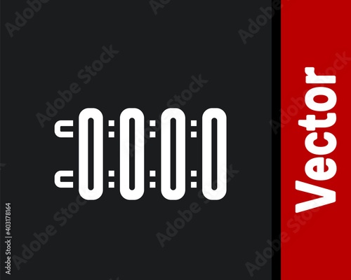 White Heating radiator icon isolated on black background. Vector.