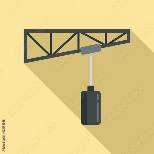 Demolition hand crane icon. Flat illustration of demolition hand crane vector icon for web design