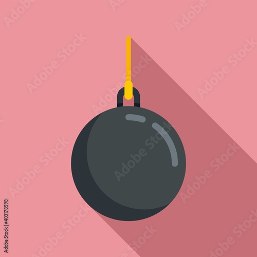 Wrecking ball icon. Flat illustration of wrecking ball vector icon for web design