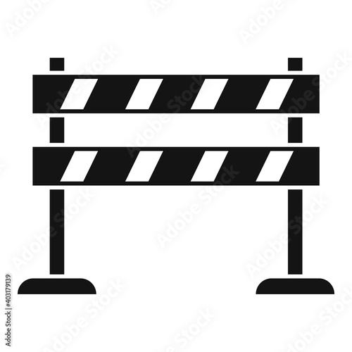 Road barrier icon. Simple illustration of road barrier vector icon for web design isolated on white background