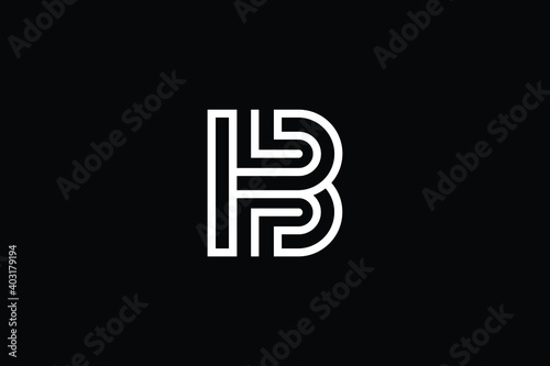 HB logo letter design on luxury background. BH logo monogram initials letter concept. HB icon logo design. BH elegant and Professional letter icon design on black background. H B BH HB